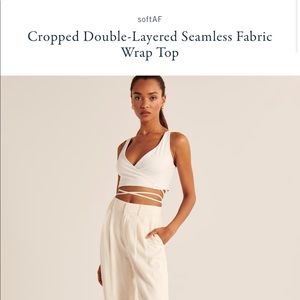 A&F Cropped Double-Layered Seamless Fabric Wrap Top